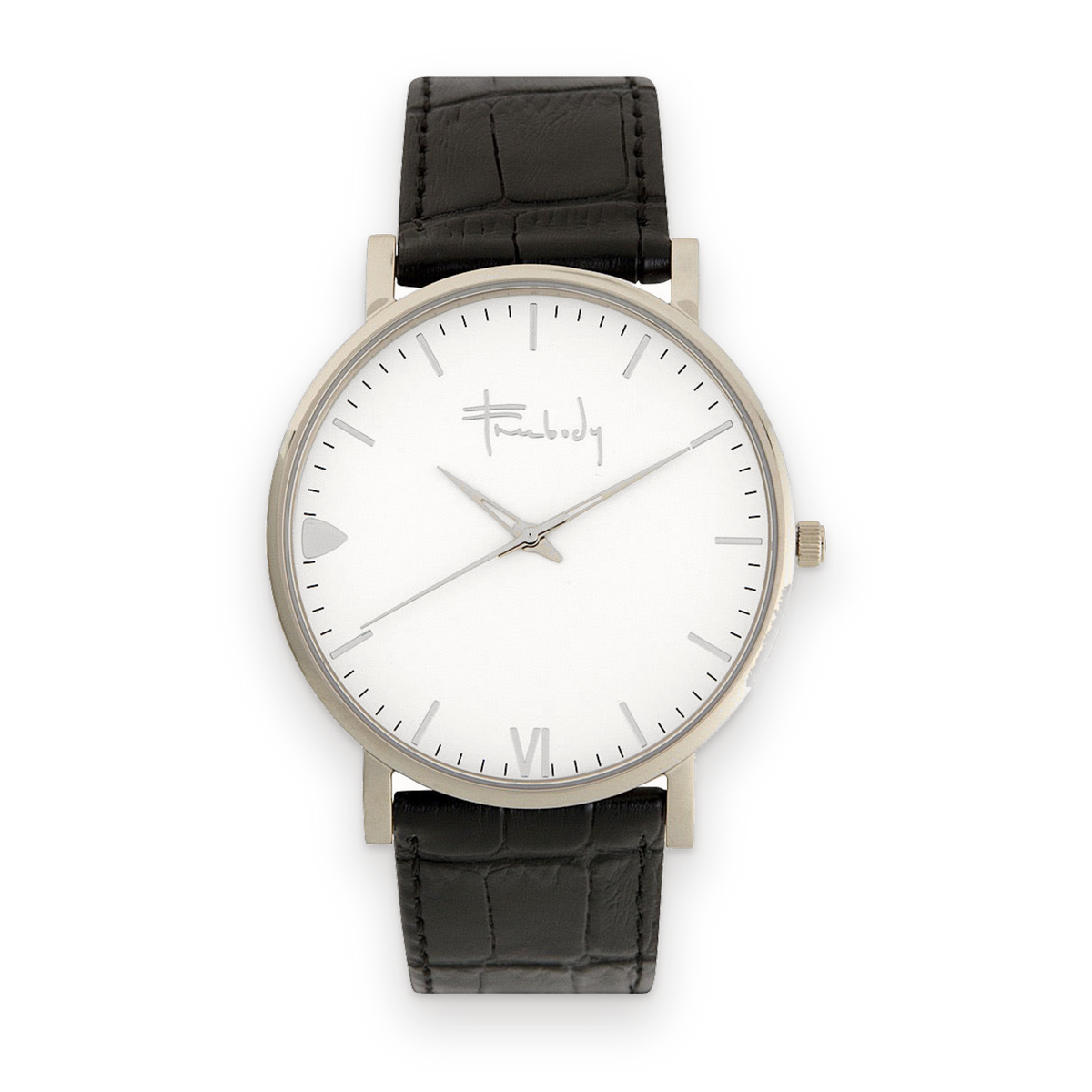 Freebody Amara X Black watch, croc leather strap