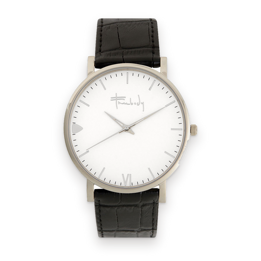 Freebody Amara X Black watch, croc leather strap